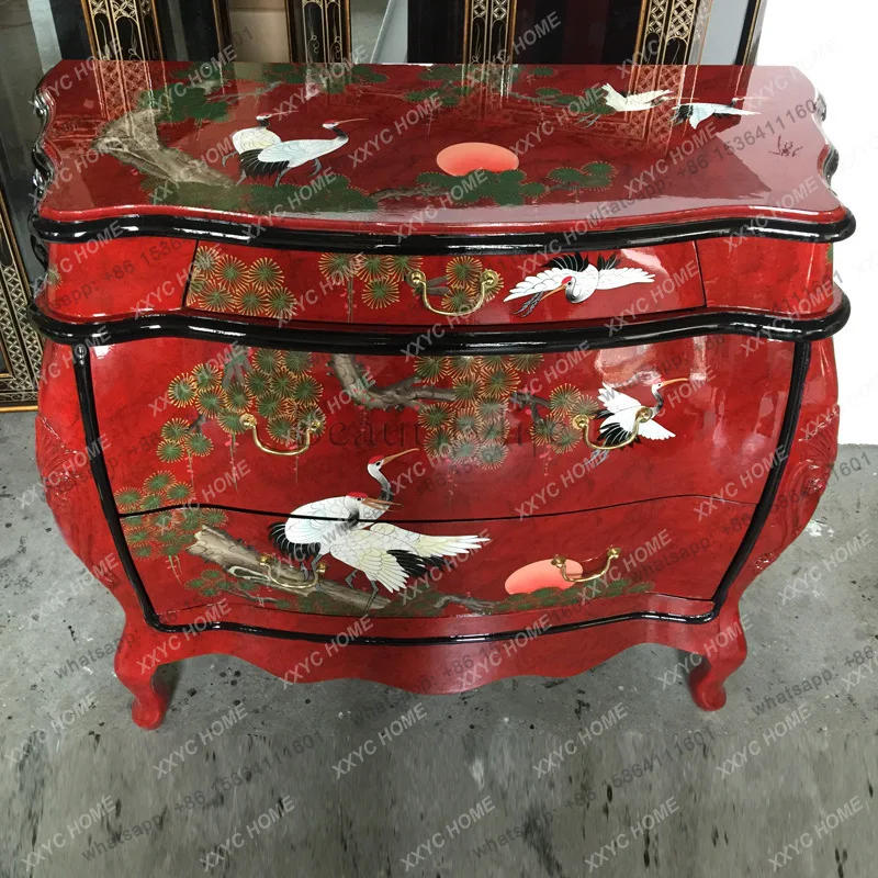 

Chinese red solid wood two-bucket cabinet Ming and Qing classical furniture Songhe two-bucket decorative locker