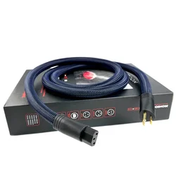 Hi-end Monsoon Power Cable Gold Plated US / EU Plug Perfect-Surface Copper+ (PSC+) Long-Grain Copper (LGC) HiFi AC Power Cord