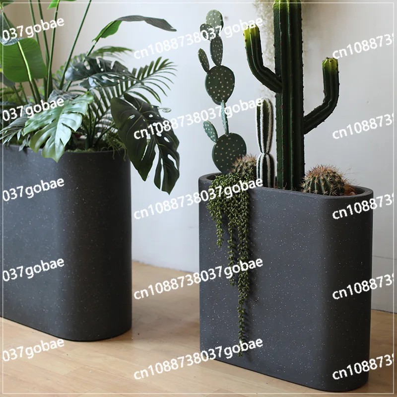 

Large Oval Flower Pot Flower Potter Public Flower Box Green Planting Pot Shopping Mall Villa