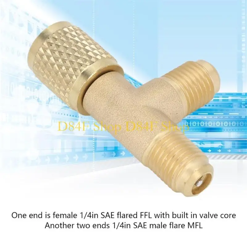 D84F 3 In 1 Refrigerants Port Coupler Metal Quick Coupler Access Joint for R22 R134a Systems Easy Installation