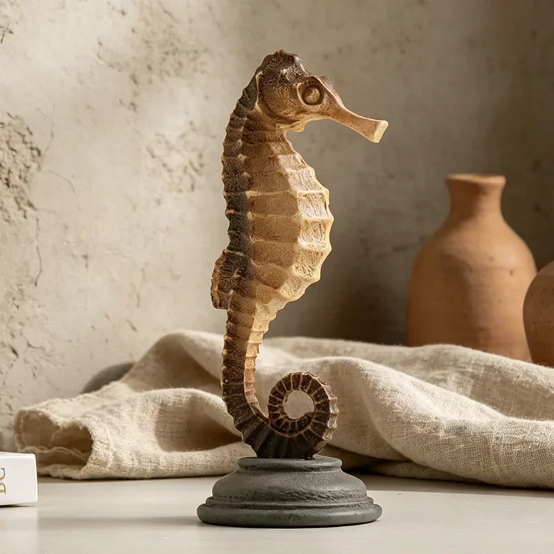 Creative Simulated Seahorse Figurine Resin Handicrafts Marine Animal Table Decoration Decorative Figurines Room Decoration Acces