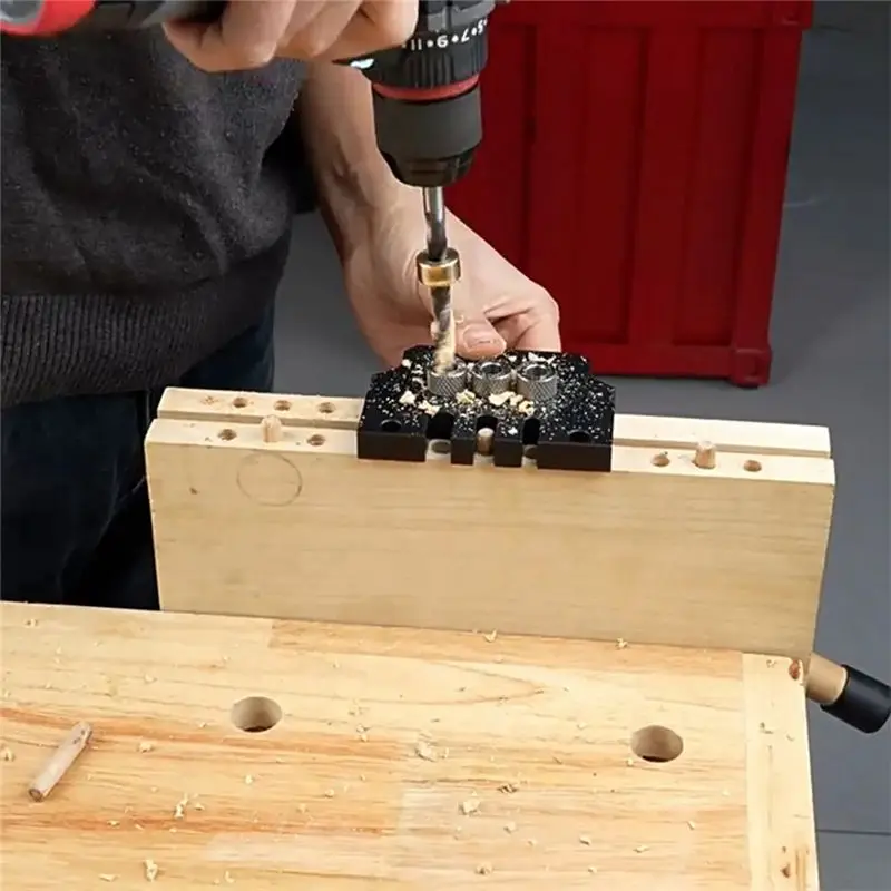 A84X-Self Centering Doweling Jig Kit, Drill Guides Locator For Straight Holes Biscuit Joiner Multifunctional Woodworking Tool