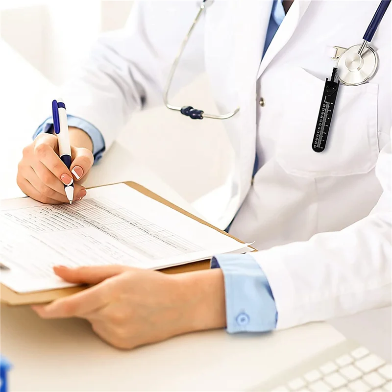 Abjs ekg pinças ecg ferramenta de medição com régua divisor de pinça preta para enfermeira ou médico