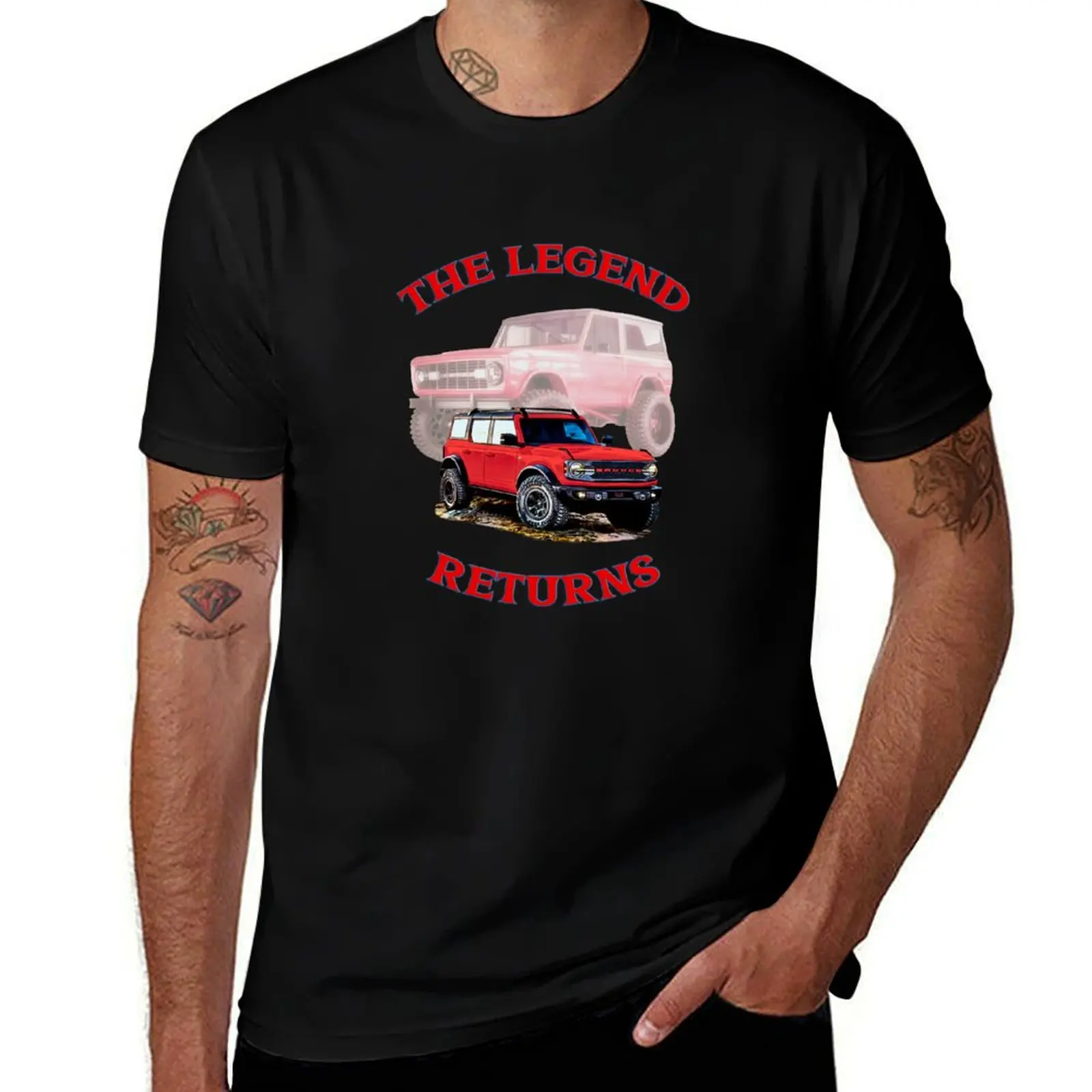 2021 Ford Bronco Race Red 4 Door Off-Road Truck The Legend Returns Design T-Shirt summer 2025 sweat mens clothing