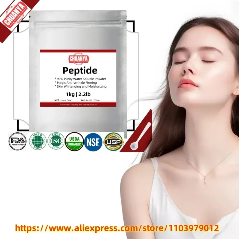 50-1000g 99% Peptide Powder, Pentapeptide,Magic Anti-wrinkle Firming,Skin Whitening and Moisturizing[Latest Date]