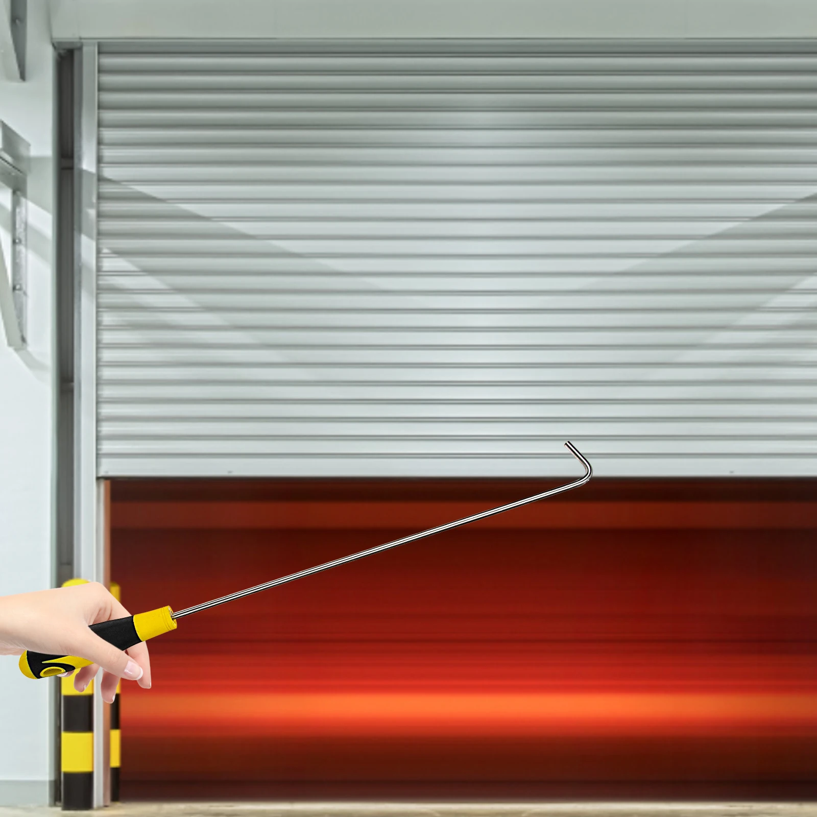 

Steel Door Sliding Rolling Shutter Manhole Cover Lifting Durable Rubber Handle Strong Heavy Duty Smooth Surface Water