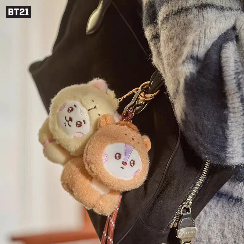 Linefriends Bt21 Baby Zoo سلسلة الجيل الثاني على ظهره قلادة سلسلة مفاتيح قطيفة على ظهره قلادة تزيين مقتنيات الهدايا