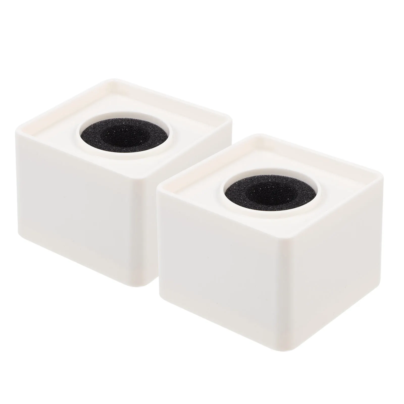 

2pcs White Square Microphone Station Logo Abs Microphone Logo for Interview Reporters Portable with Large Display Area