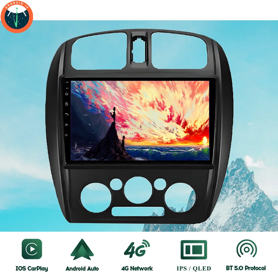 

9‘’ QLED Android 14 8G Ram Car GPS Navi Music Video Multimedia Player For Mazda 323 1999 - 2003 Auto Stereo Head Unit Cassette
