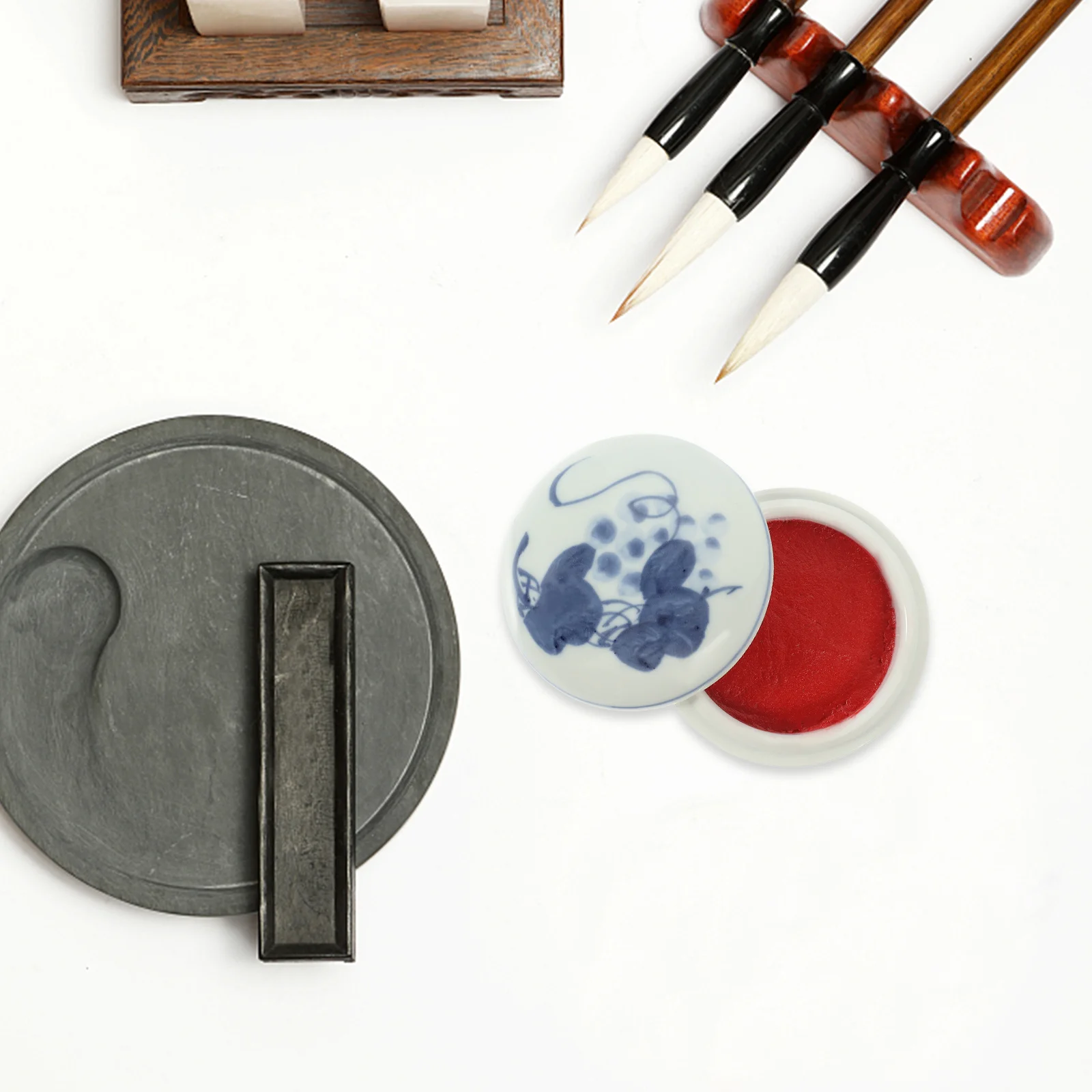 1pc tampone di inchiostro rosso per calligrafia pittura fai da te mestiere premium lavabile multiuso scatola di ceramica tampone di inchiostro scuola ufficio arte sigillo uso