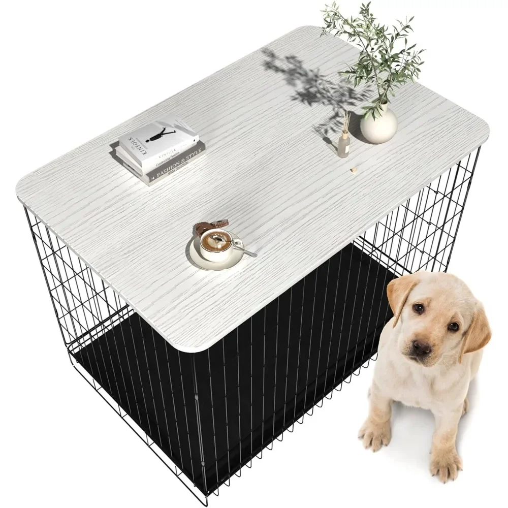 

Dog Cage, Suitable for 48 Inch Cage, Dog Box Top Wood, Dining Table Furniture, Country Style Box Top, White