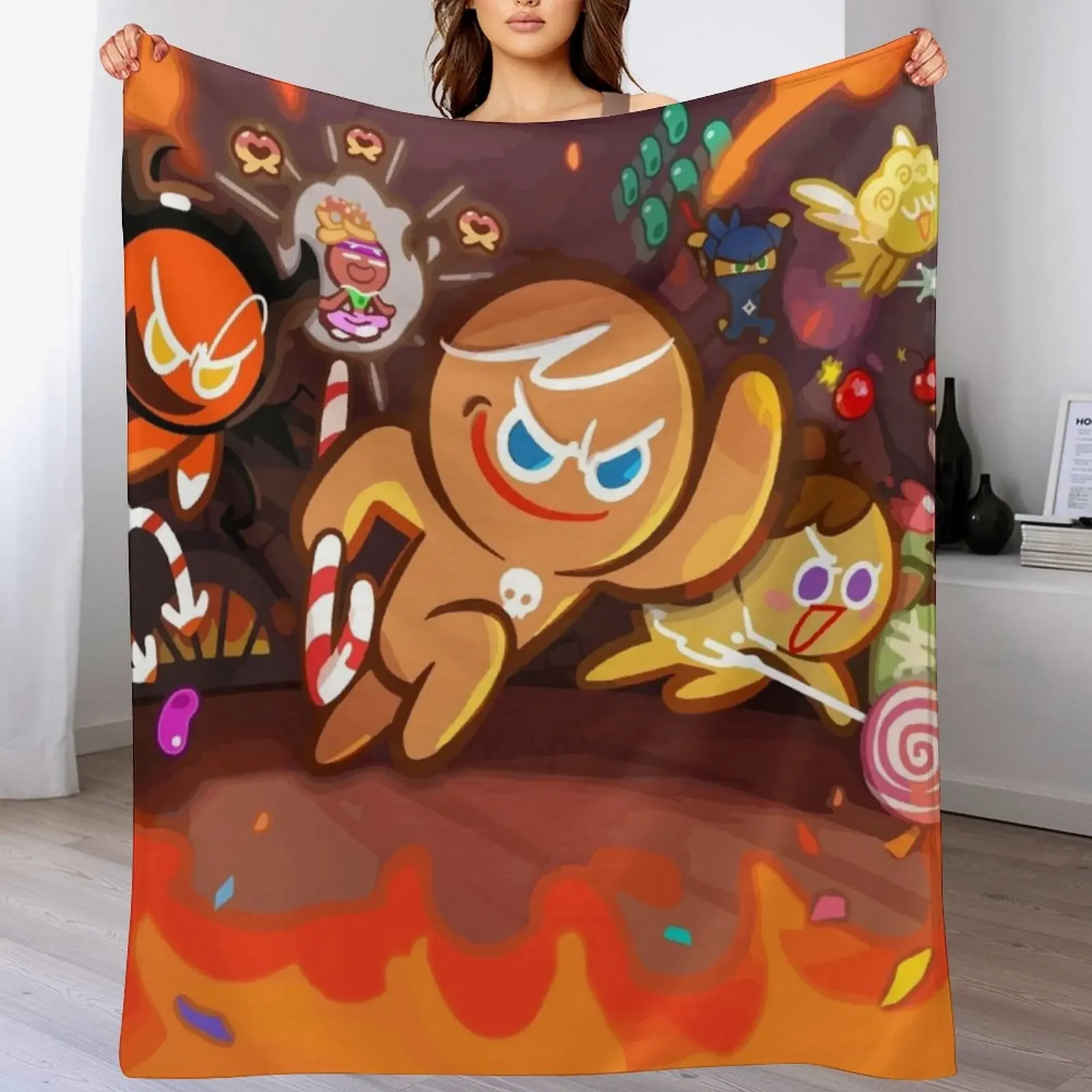 

Gingerbrave cookie a character in Cookie run kingdom Throw Blanket Fashion Sofas Summer Large Luxury St Blankets