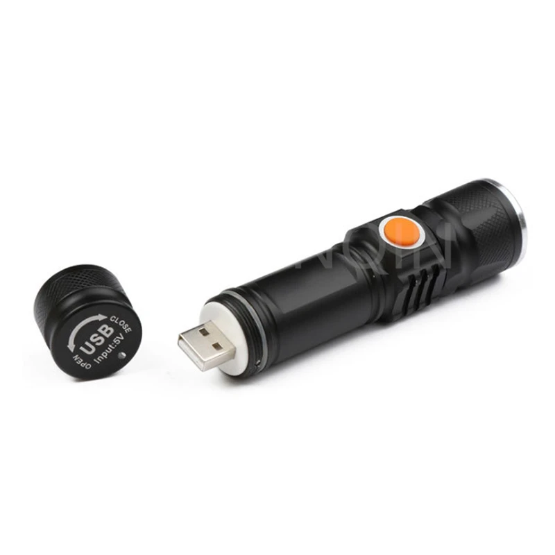 Powerful Led Flashlights Usb Rechargeable Zoom Flashlight Built In 18650 Battery T6 L2 Flash Light 3 Modes Led Light Long Range