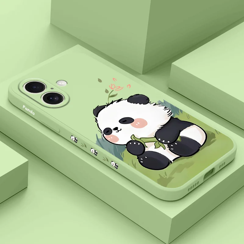 

Baby Panda Phone Case For iPhone 16 16e 15 14 13 12 11 X XR XS Plus Pro Max Mini Silicone Cover