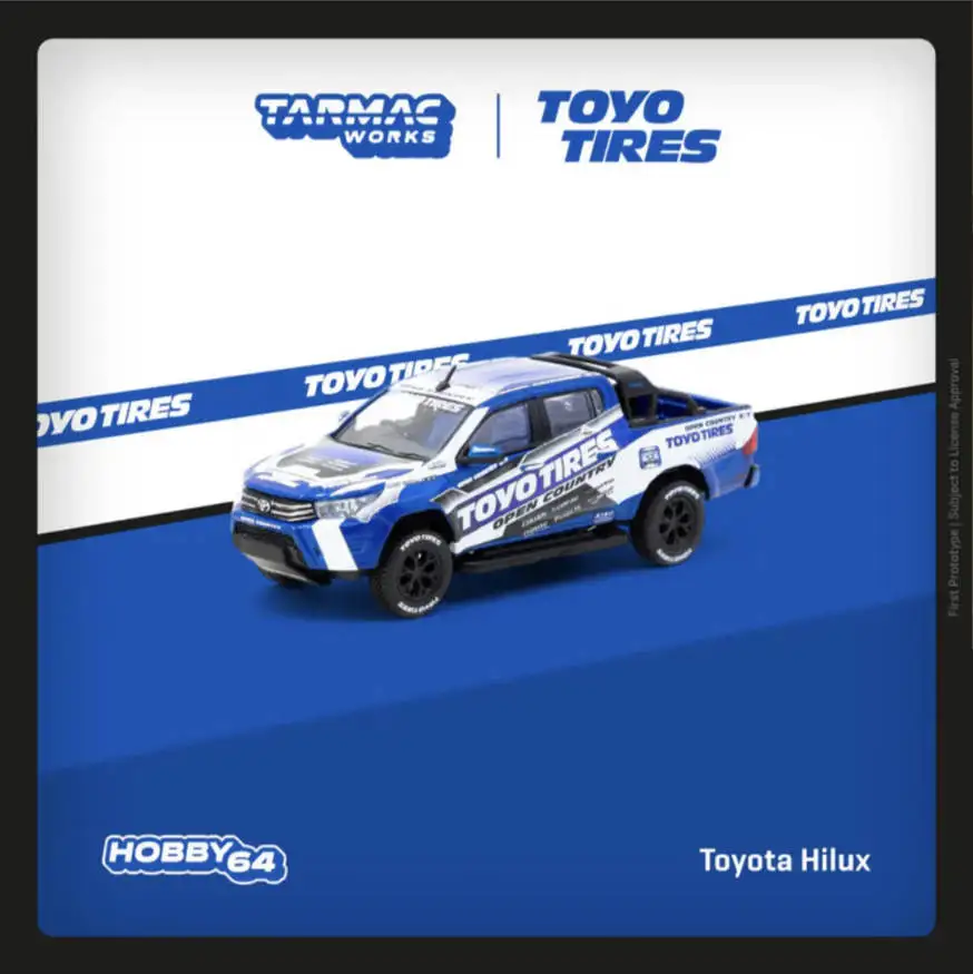 

Tarmac Works Hobby64 1:64 Toyota Hilux TOYO TIRES Внедорожный пикап, литая модель автомобиля, в наличии, готов к отправке