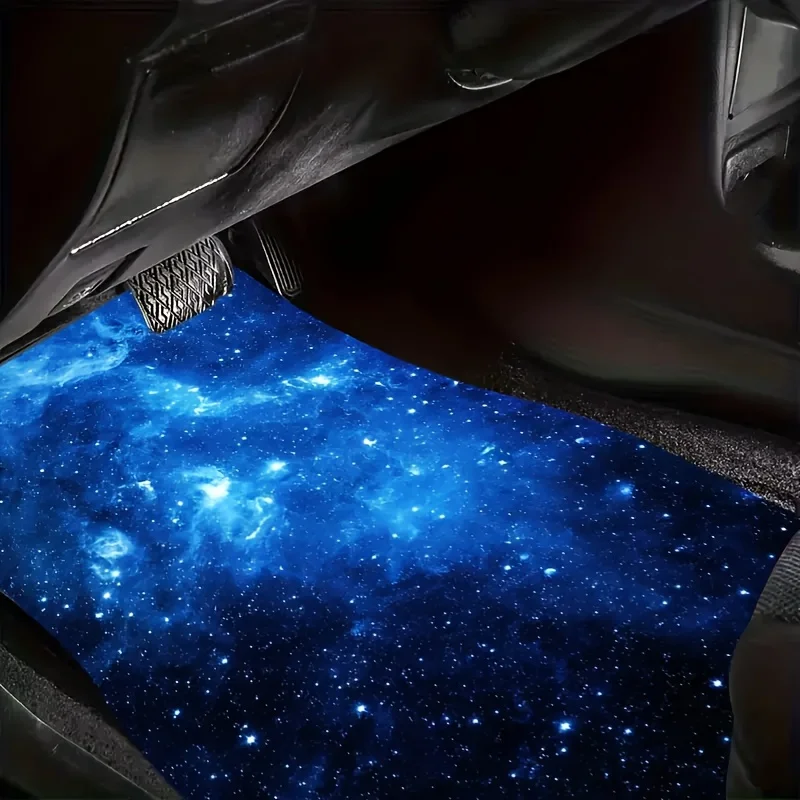 1 Set Of 4pcs Opulent Galaxy-Themed Printed Car Floor Mats - Cosmic Luxury Design, Durable & Comfortable, Fit For Sedans & SUVs,
