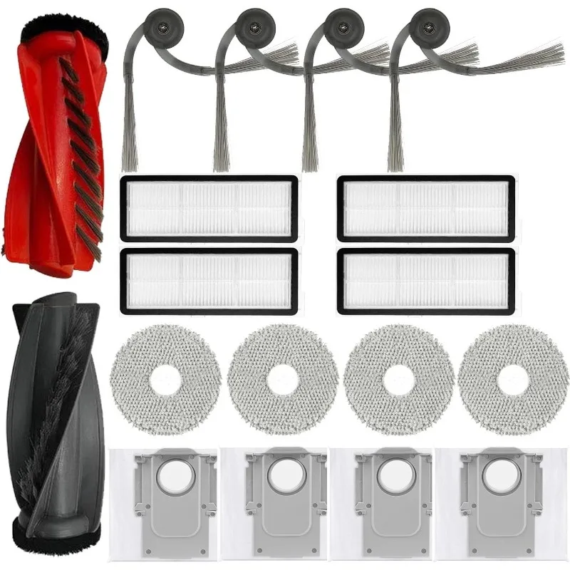 18 Pcs Replacement Parts Accessories Kit,Compatible For Roborock Qrevo Curv/Qrevo Edge Qrevo S5V Robot Vacuum