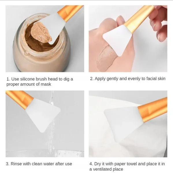 Silicone Facial Mask Brush Soft Cosmetics Tool for DIY Mud Mask Beauty Health Makeup Accessories