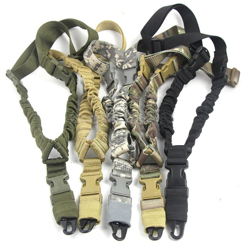 Tactical Single Point Gun Sling Shoulder Strap Rifle Rope Belt with Metal Buckle Shot Gun Ar15 Hunting Accessories Molle Gear