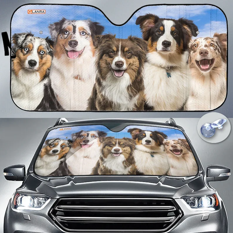 

Australian Shepherd Car Sunshade, Dog Windshield Sunshade, Auto Sunshade For Car, Shepherd Car Decoration, Car Sun Protector PHT