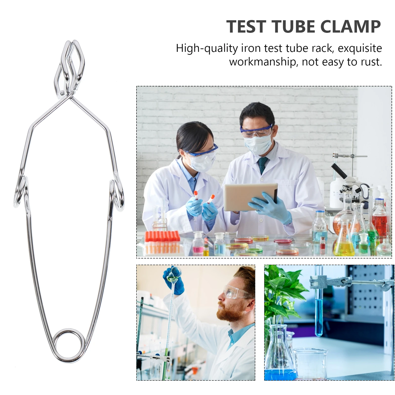 

3 Pcs Test Tube Clamp Experiment Apparatus Laboratory Equipment Holder Glass Iron