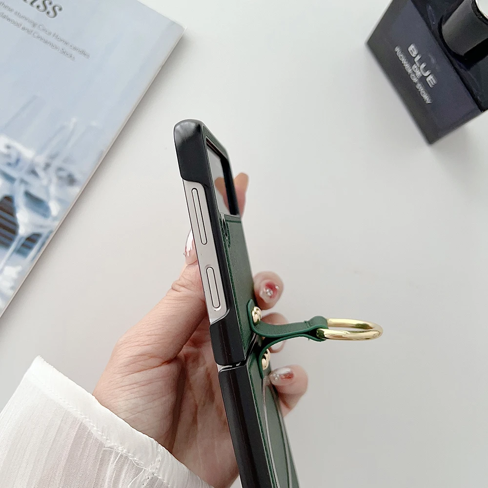 Flip8 PU-Leder Magnetische Handyhülle für Samsung Galaxy Z Flip 8 7 fe 6 5 4 mit Ringhalter Magsafe Kabellose Aufladung – Detail 5