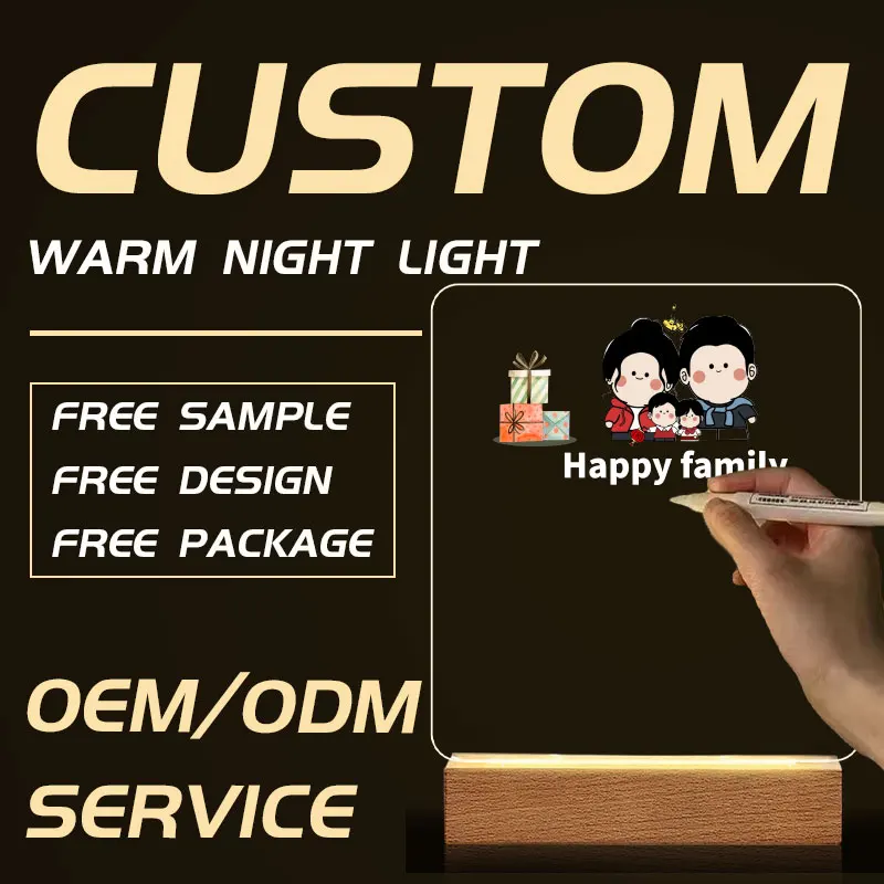 Custom Led Night Lamp With Picture&Text For Personality Gifts