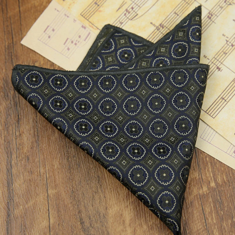 Classic Striped Pocket Square, Green Dots Design