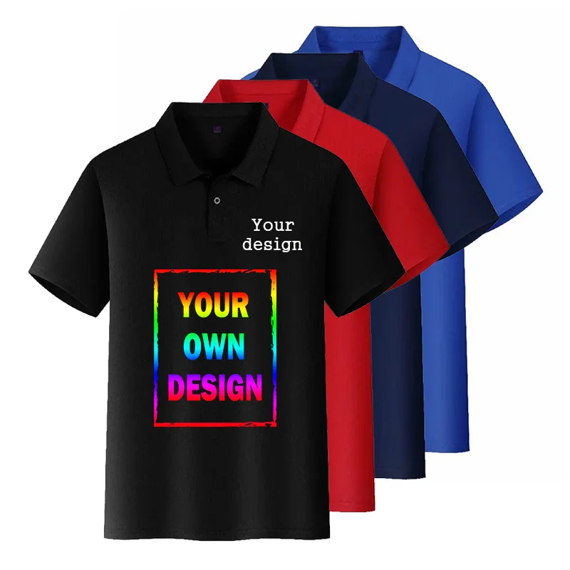 شعار مخصص قصيرة الأكمام تي شيرت الرجال والنساء الأطفال التجفيف السريع بولو طباعة صورة شعار الملابس العائلية #1