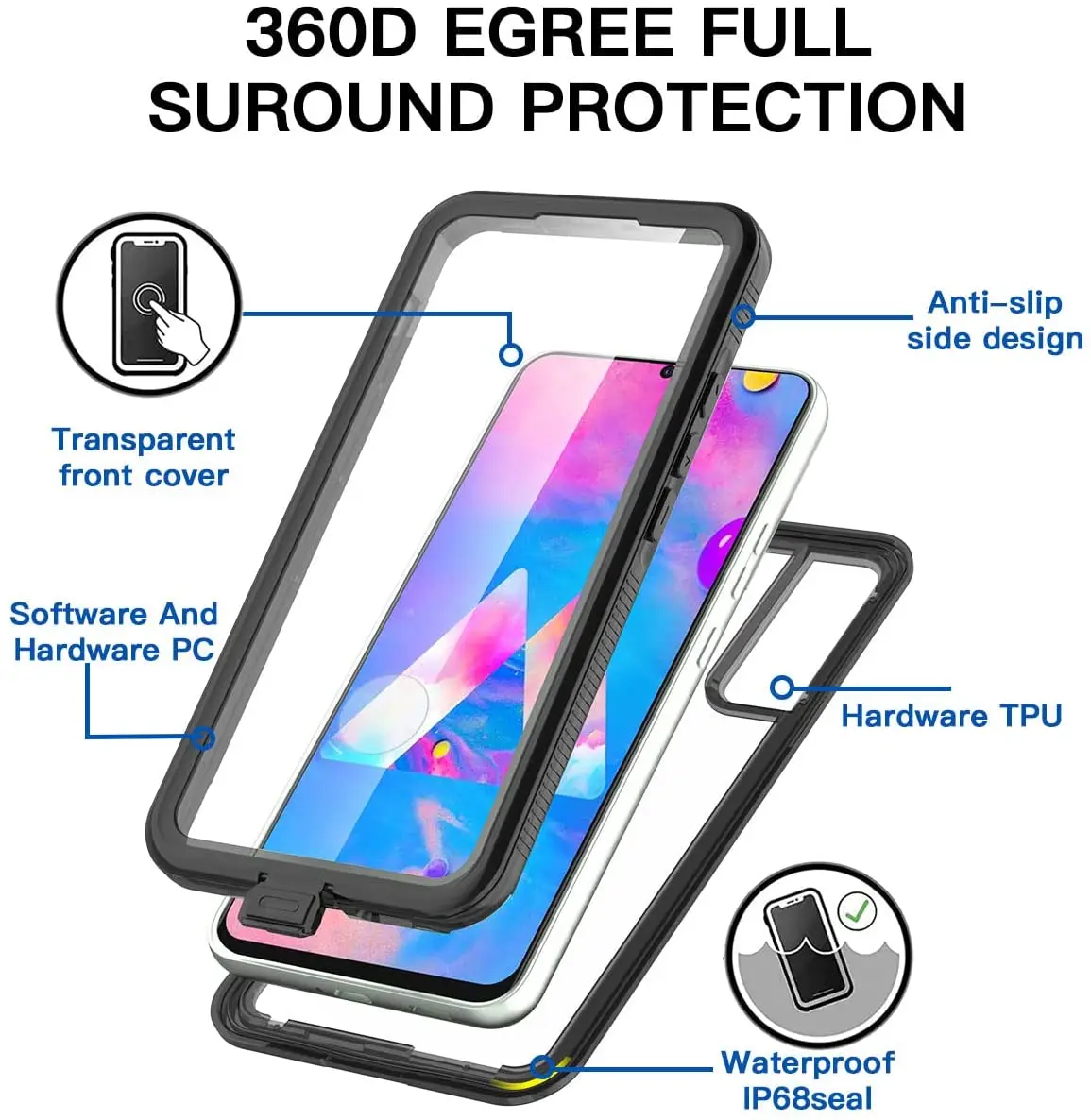 Professional IP68 Waterproof Case for Samsung Galaxy S21 S22 Plus Note 20 Ultra 5G Dustproof and Shockproof Underwater Case