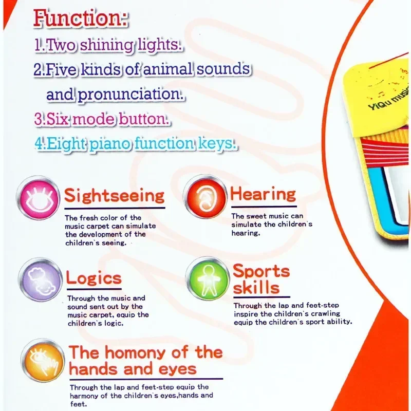 [Забавный] детский музыкальный спортивный игровой коврик для пения 72*28 см, детская клавиатура для фортепиано для животных, игрушка, музыкальный ковер, игровой коврик для ползания, подарок
