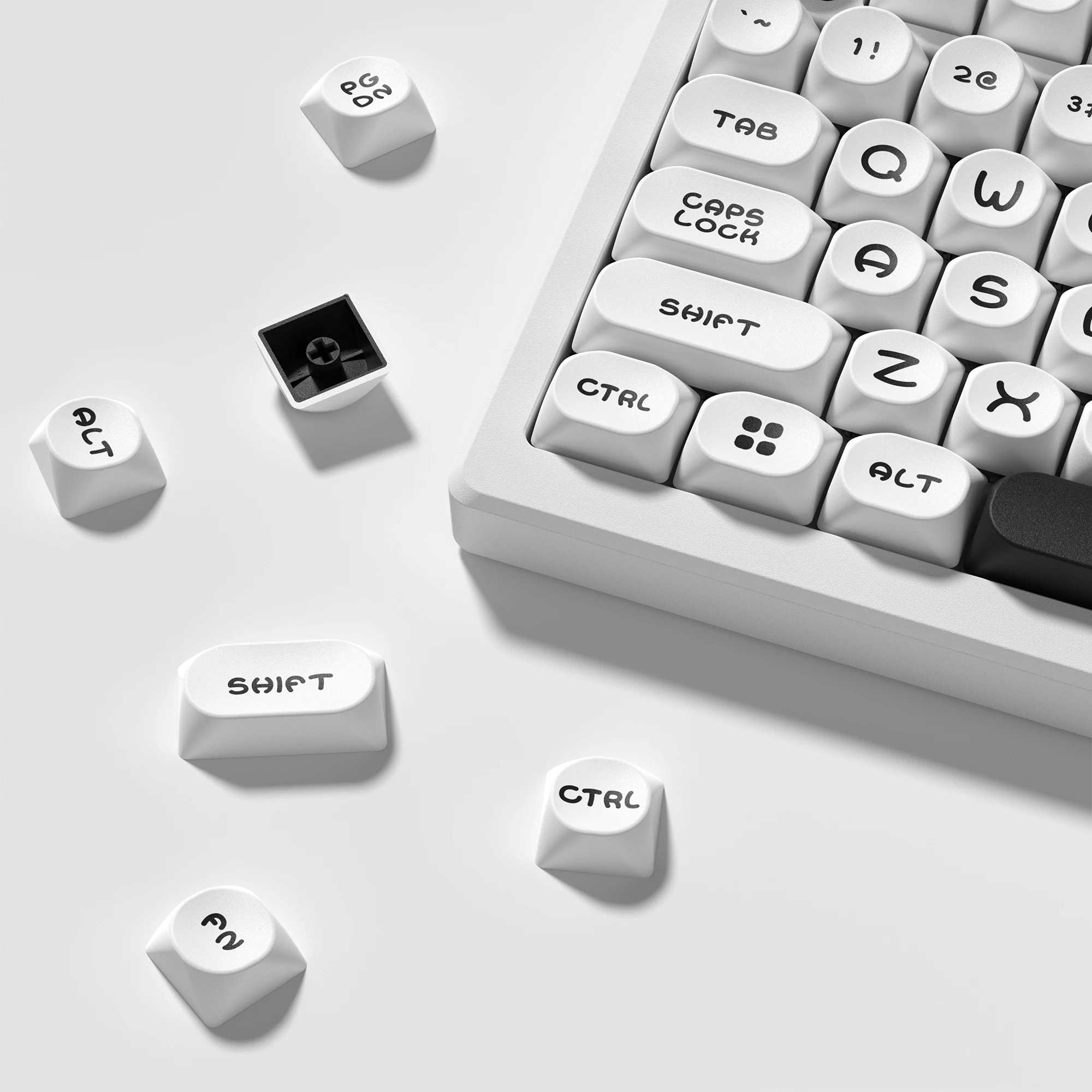 Double Shot PBT Keycap para Jogos Mecânicos, Perfil MOA, Keycaps Teclado, Cherry Gateron, Switches MX, BOW WOB, 130 Chaves