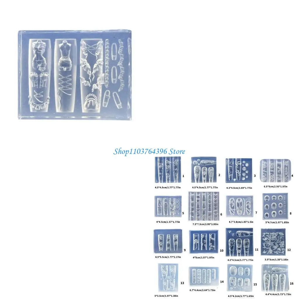 

Embossed Silicone Art Mould Reusable Flexible Craft Tool For Resin Jewelry Phone Case Decoration