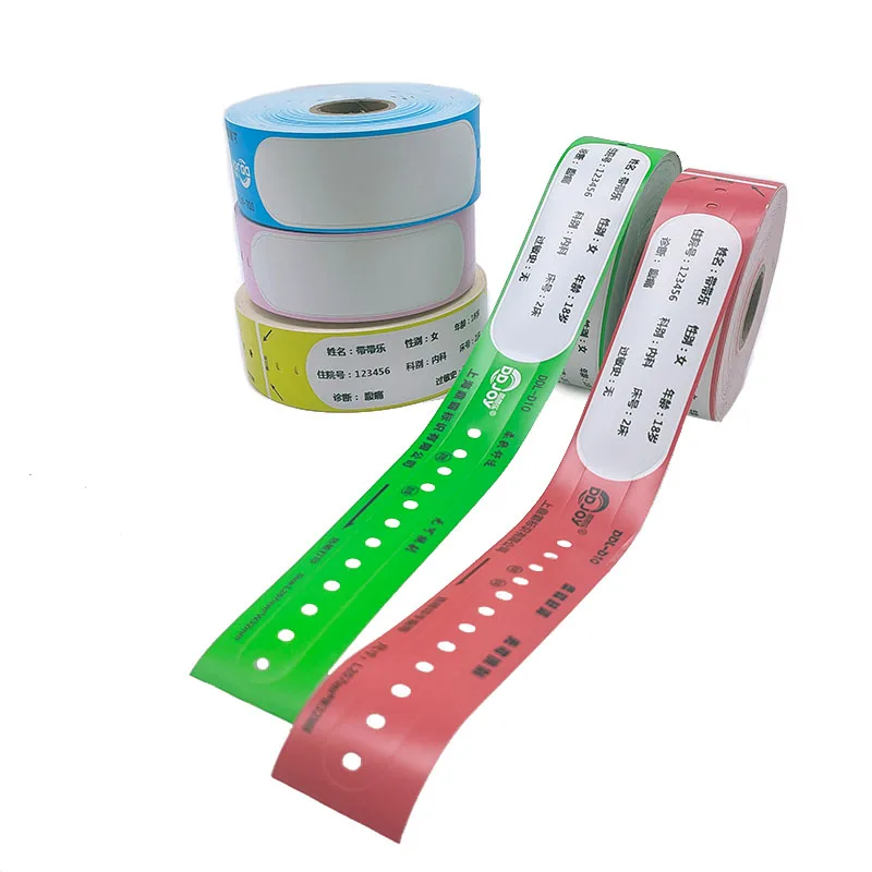 100pcs Printable Roll Wristbands , Thermal Paper Wrist Bands , QR Code Bracelets