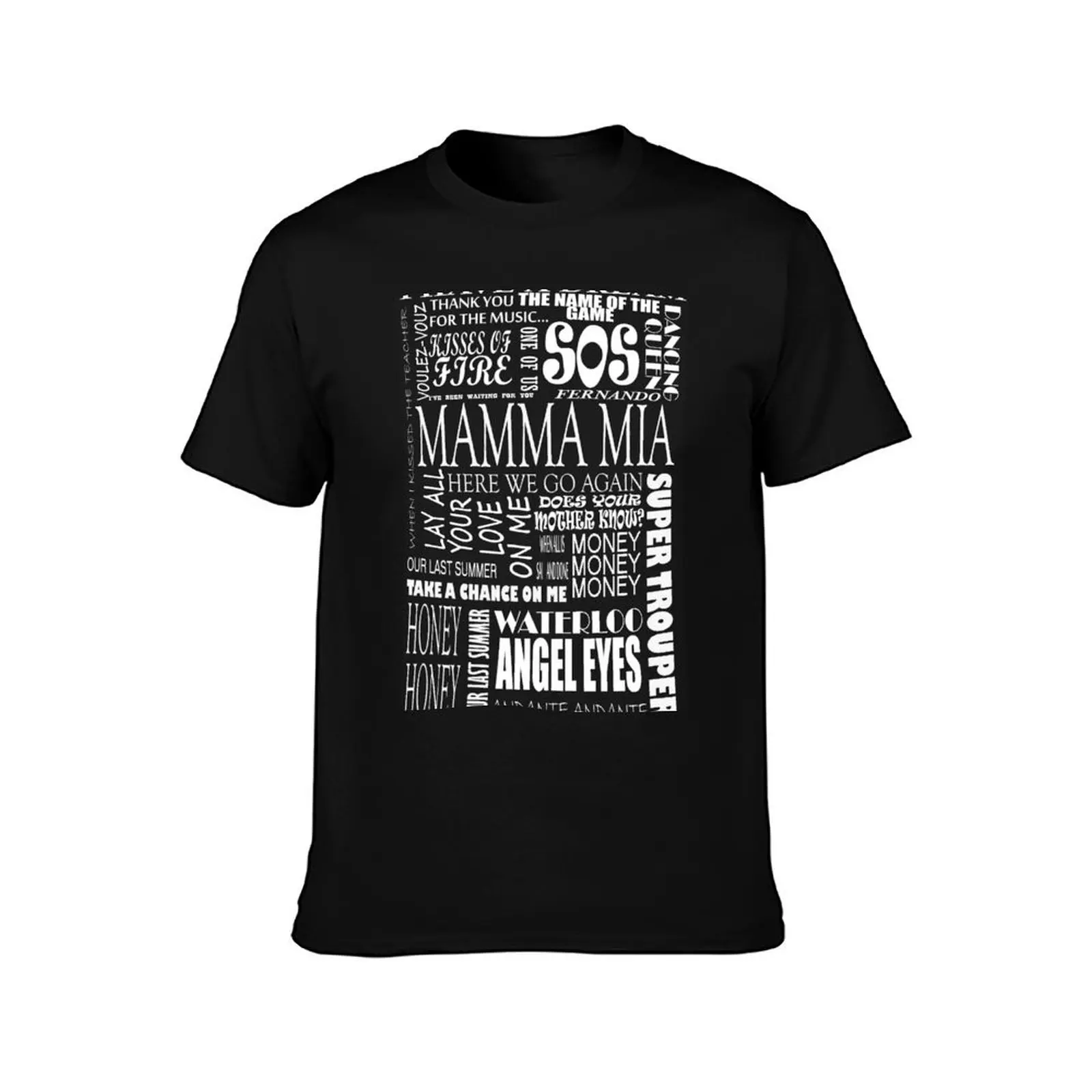 Mamma Mia words songs T-Shirt Summer Casual Cotton Tee Oversized Streetwear Tops Vintage Graphic Print Unisex Men Women