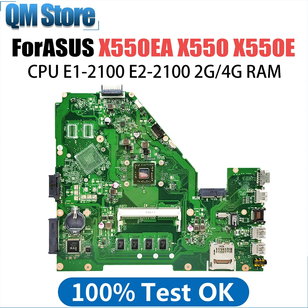 X550EP Motherboard For Asus X550EA X550EP D552W X552WE X552E Laptop Mainboard E1 A4 CPU 2GB RAM 100% Tested