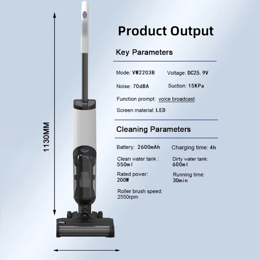 Tinsol-Aspirador de esfregão inteligente sem fio, 15000PA, voz inteligente, alertas, extra grande, tanque duplo, molhado e seco