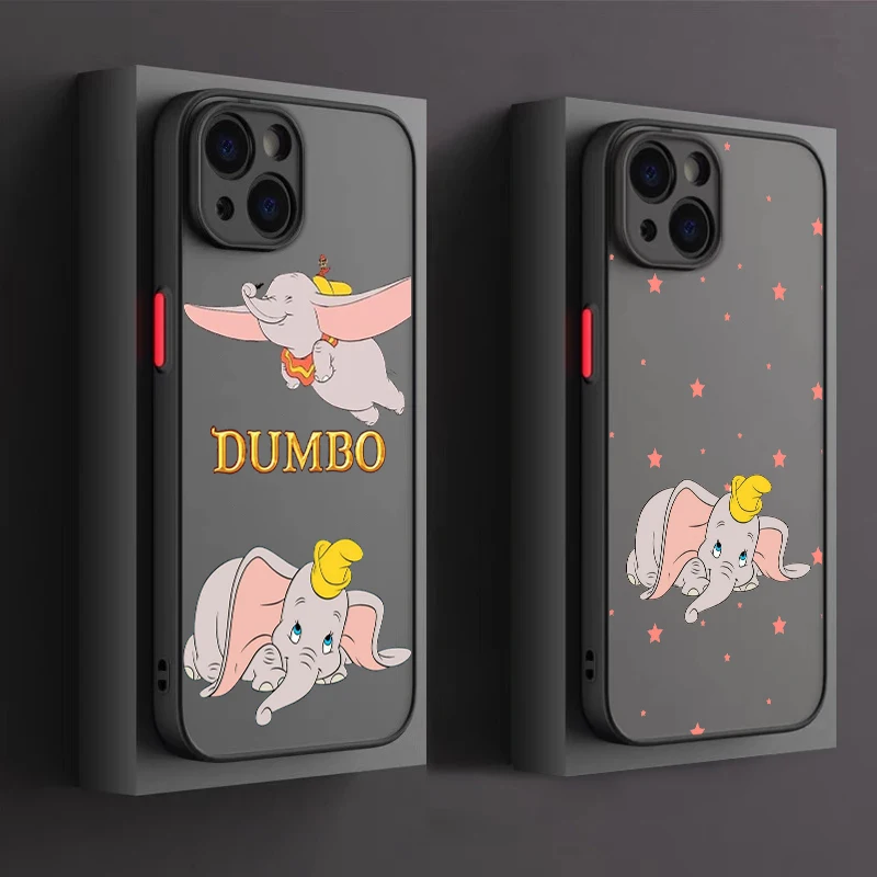 Disney Dumbo Phone Case For Apple iPhone 15 14 13 12 11 XS Mini Pro Max 8 XR X Matte Frosted Translucent