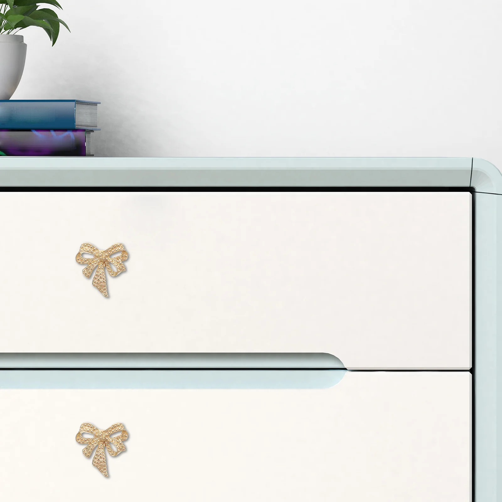 

Brass Bow Cabinet Knobs Decorative Drawer Handles for Wardrobe Dresser Kitchen Shoe Cabinet Bookcase Hardware Solid Brass Handle