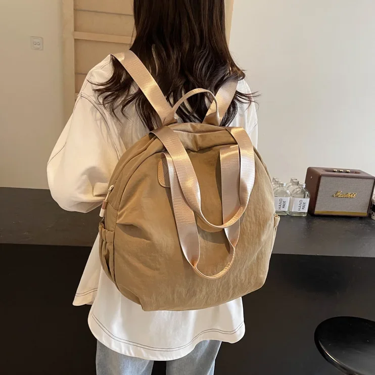 New Fashion 2024 Backpack Women Soft Nylon Shoulder Bag Women Simple Design Large-capacity Travel Backpacks Girls Mochilas Mujer