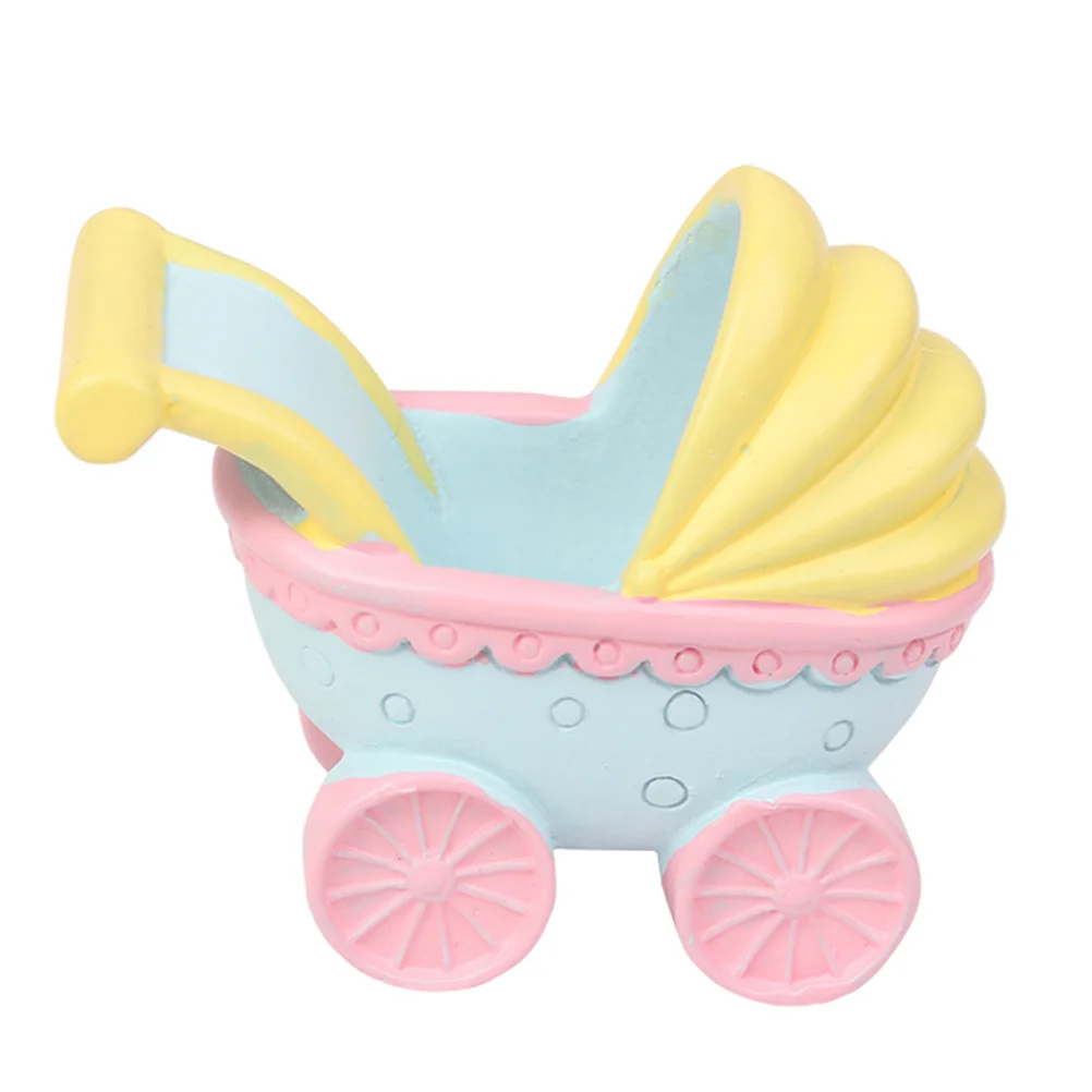 

Stroller Resin Decoration Perfect for Birthday Party Cake Topper Cartoon Resin Decor Desktop Ornament Room Decor