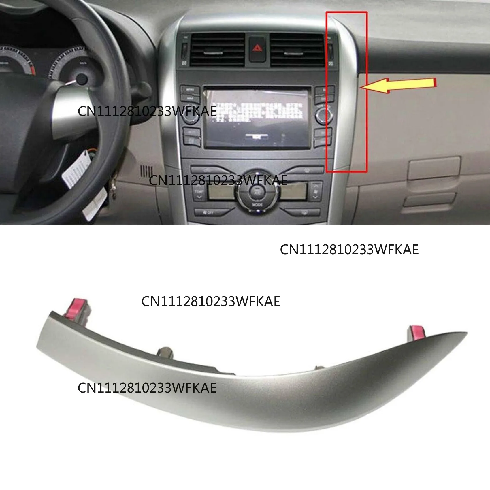 2-Piece dashboard trim covers for Toyota Corolla Altis 2009 2010 2011 2012 2013 centrally controlled car styling - view 5