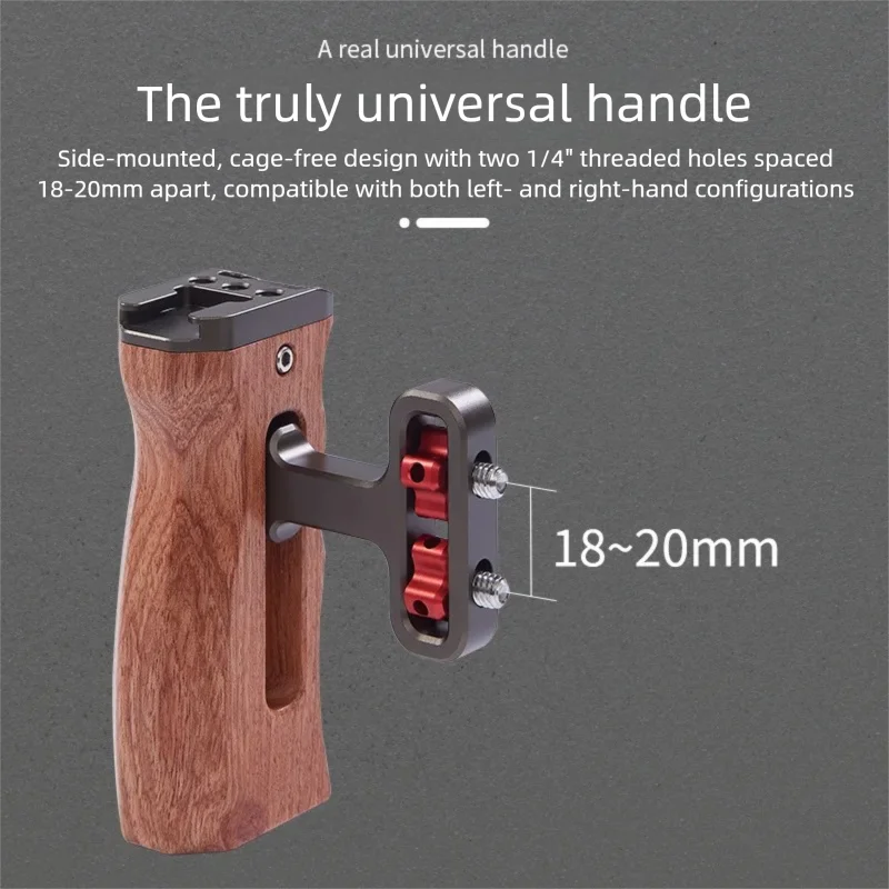 

Универсальная деревянная боковая ручка-держатель для DSLR-камер, совместимая с креплением типа «кроличья клетка» и металлическим креплением типа «кроличья клетка», для подсветки.