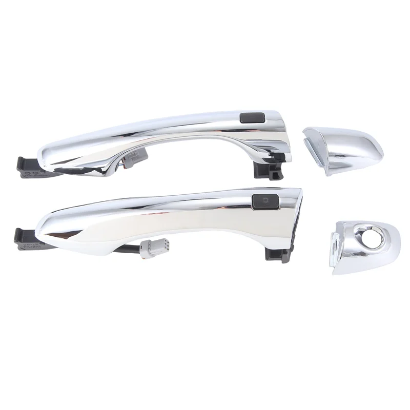 

A57E-1Pair Front Door Inductive Chrome Handle Have Button 82651-C5710 82661-C5710 For Kia Sorento 2015-2018 Door Pull Lid Replac