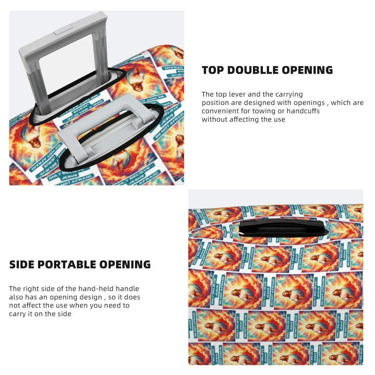 غطاء حقيبة يسوع الكتاب المقدس حماية مرنة لحماية أمتعة السفر مقاس 18-32 بوصة