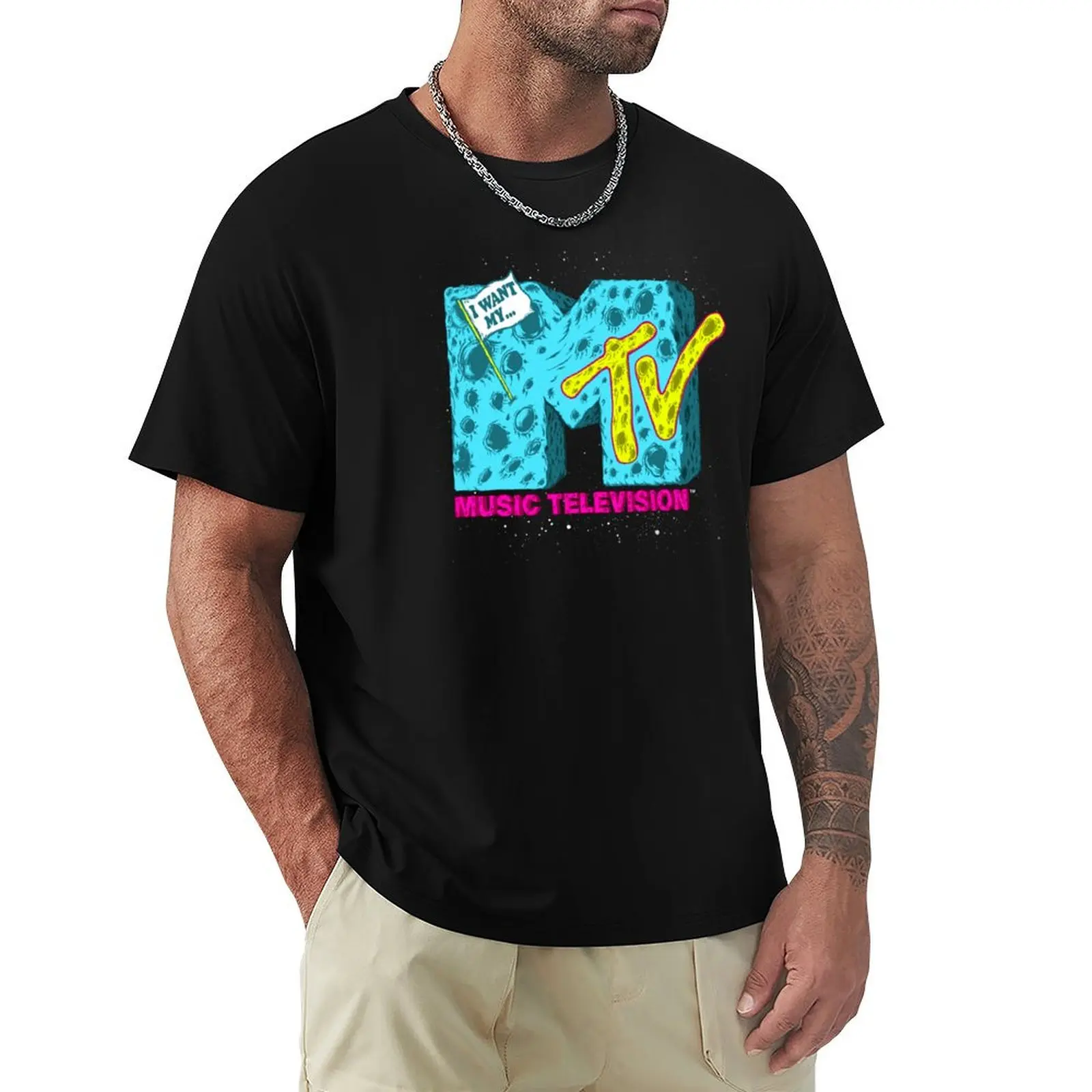 

MTV Galactic Moon Want Logo T-Shirt new gifts and t-shirts oversizeds Blouse T-shirt men