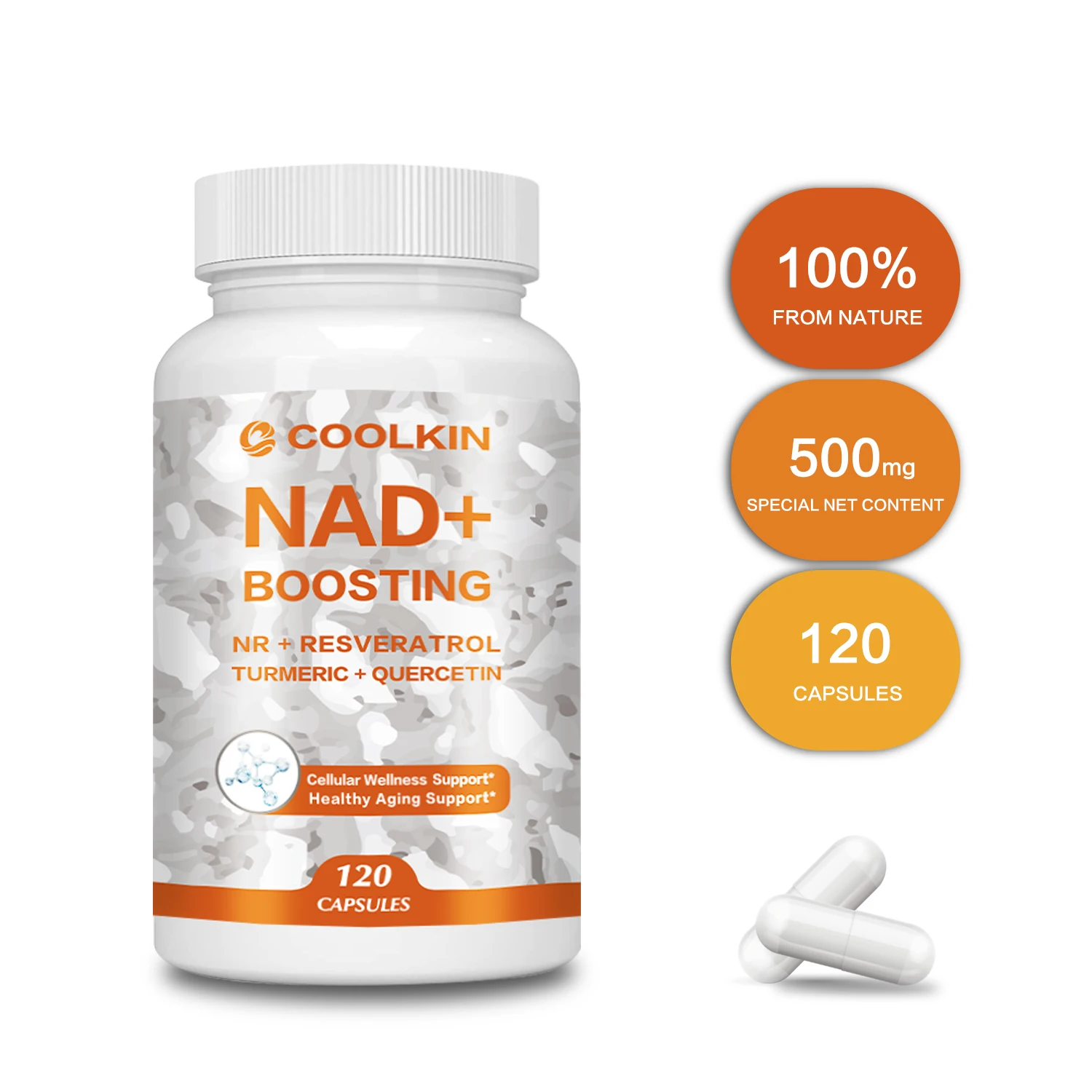 

NAD + Boosting - with NR,Resveratrol,Turmeric,Quercetin - Promotes Cell and Skin Health, Cell Repair