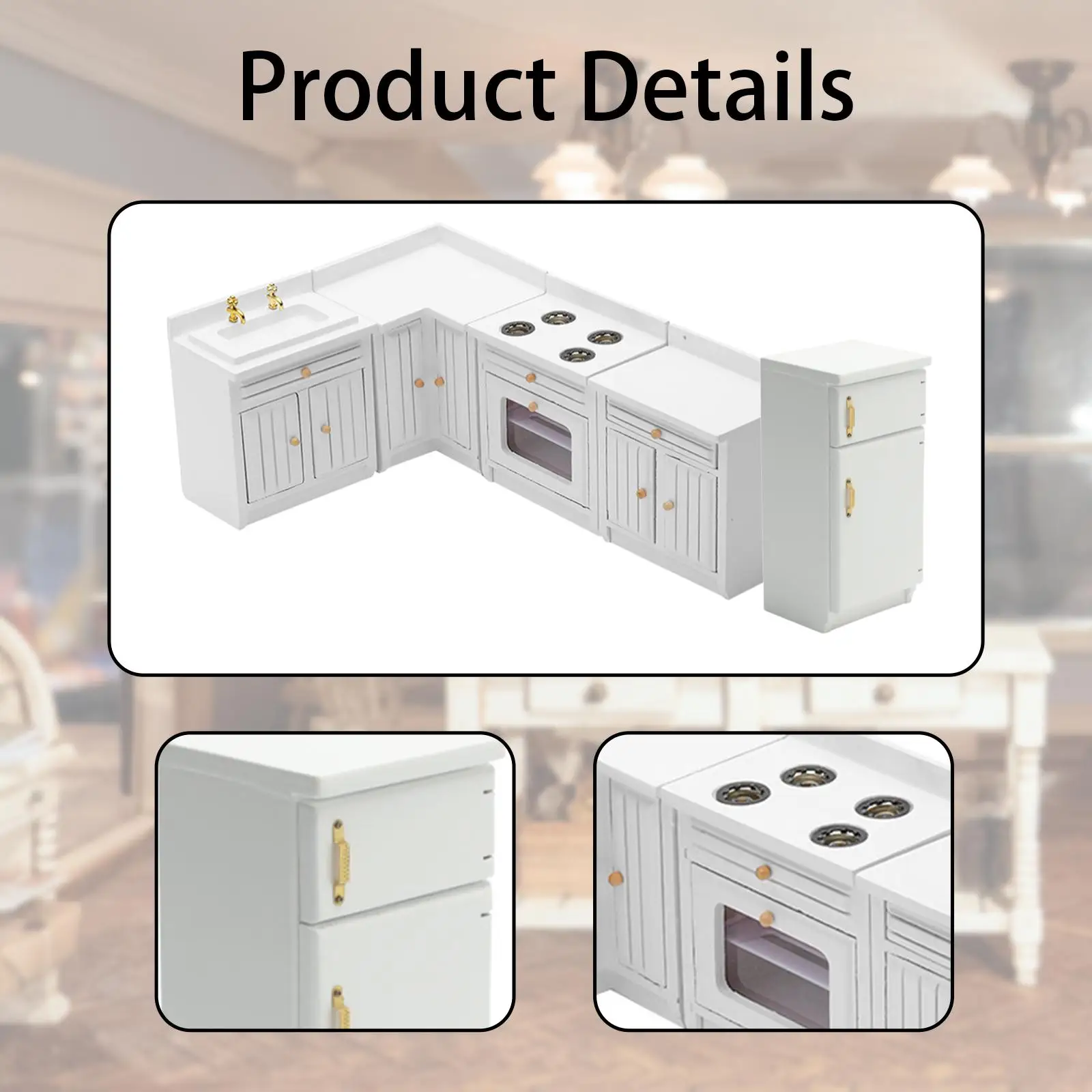 1/12 poppenhuis mini-meubel keukenset keukenspeelset voor 3+ jaar oud