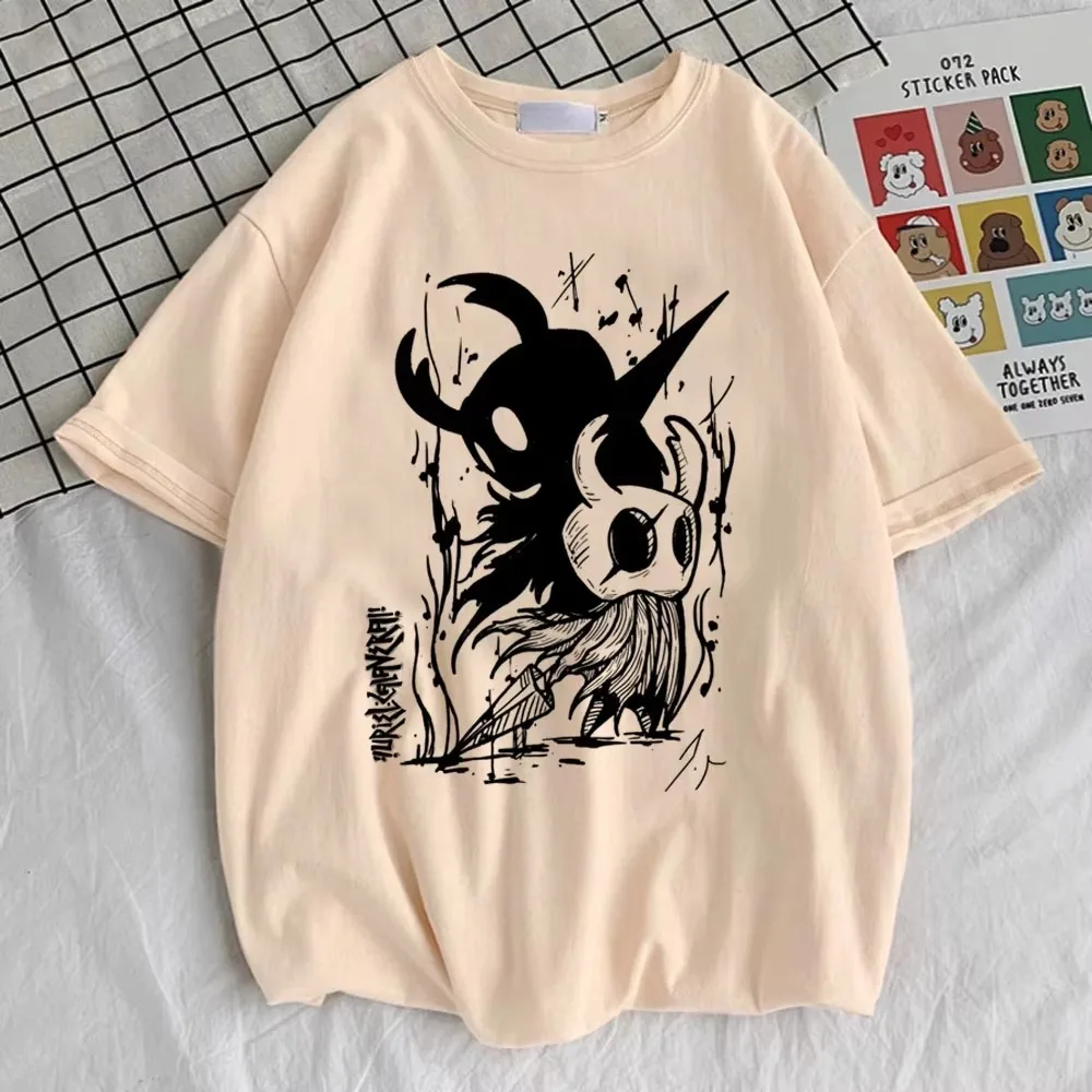 Hollow Knight Silk-song Pattern Print T-Shirt Hip-Hop Retro Anime Women's Clothing Comfortable Breathable and Soft Cotton