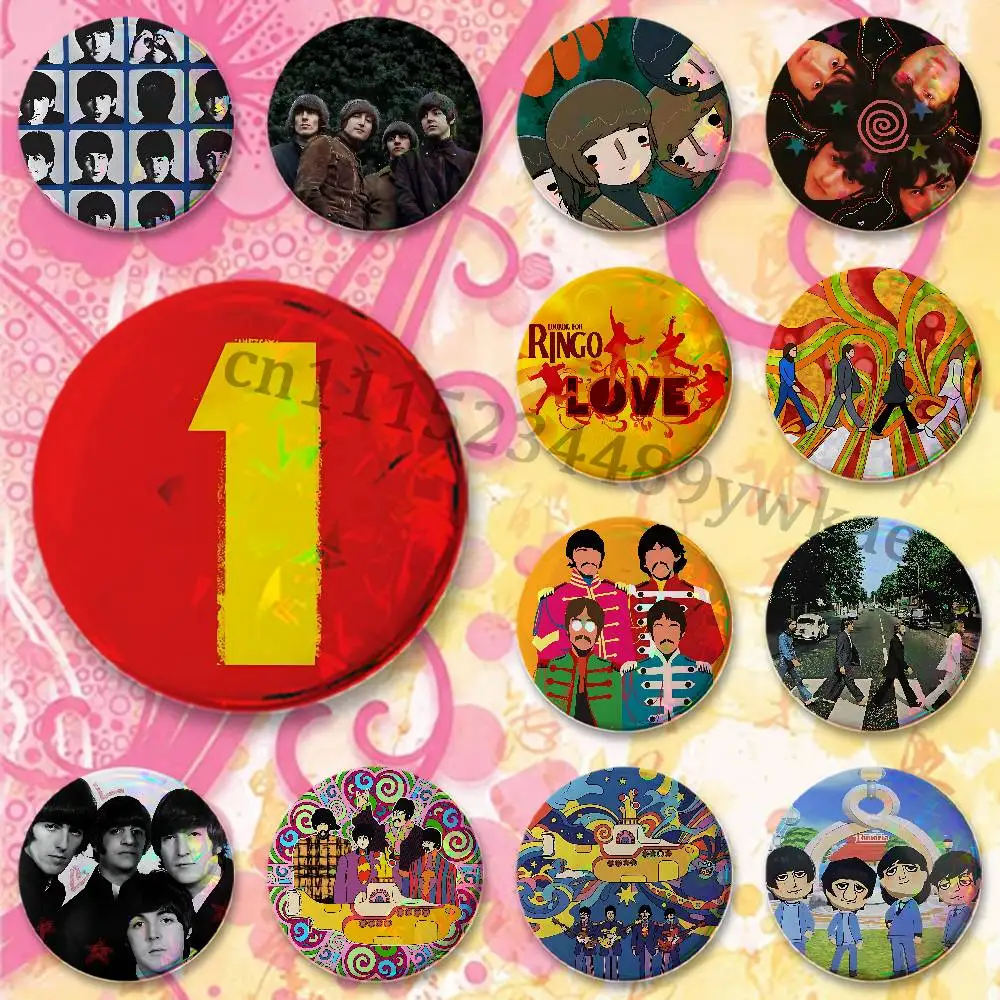 T-TheS R-Rubber S-Soul B-BeatlesES Badges 25 32 44 58 75 mm Round Customizable Wholesale Fan goods Self-made fan freebies